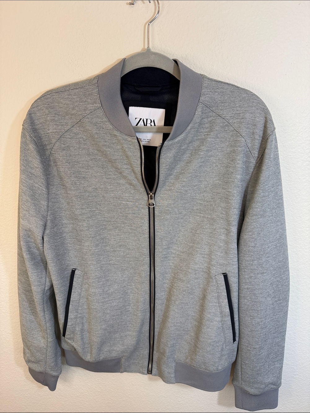 ZARA Men’s Gray Bomber Jacket